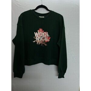 Woolrich Crop Sweatshirt Size M Green Color In New Condition With Out Tags